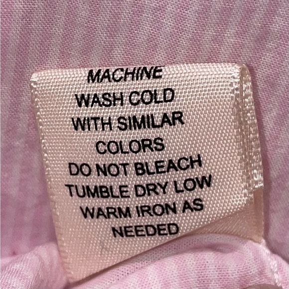 Love 4 Truth Button Down Pinstriped Long Sleeve Collared Blouse Pink & White 3X - Picture 9 of 9